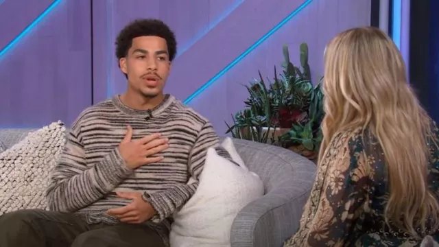 Laneus Striped Sweater worn by Marcus Scribner as seen in The Kelly Clarkson Show on January 18, 2023