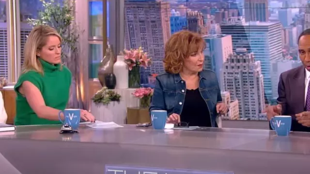 L'Agence Janelle Raw Cut Slim Denim Jacket worn by Joy Behar as seen in The View on January 17, 2023