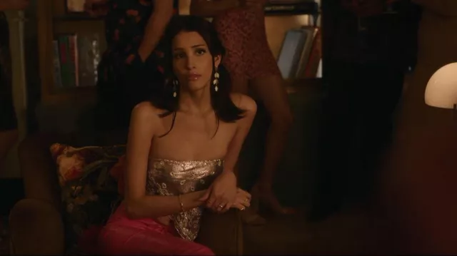 Retrofete Milos Beaded Handkerchief Top worn by Luna La (Zión Moreno) as seen in Gossip Girl (S02E09)