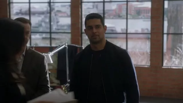 Allsaints Waf­fle Knit Sweater With Ram­skull In Gray Marl worn by Nick Torres (Wilmer Valderrama) as seen in NCIS (S20E11)