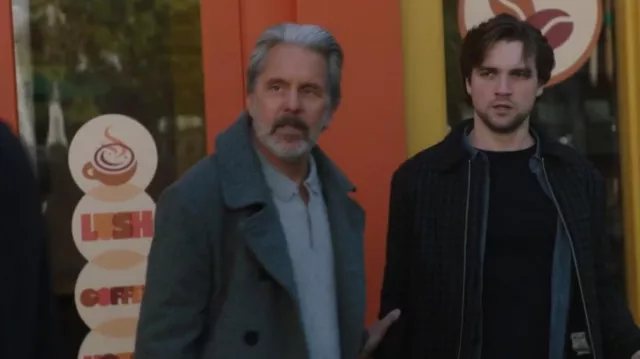 Allsaints Estrela Jacket Men's Charcoal Black Harris Tweed worn by Ryan Aaronson (Travis Jacobs) as seen in NCIS (S20E11)