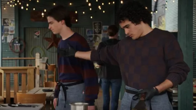 Levi’s Battery Check Sweater worn by Colton Davidson (Jalen Thomas Brooks) as seen in Walker (S03E09)