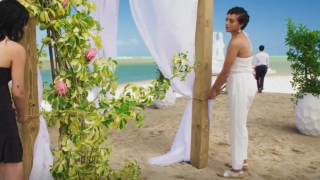Faith Josh White Cross Over San­dals worn by Ruby Akuda (Kiara Barnes) as seen in Fantasy Island (S02E03)