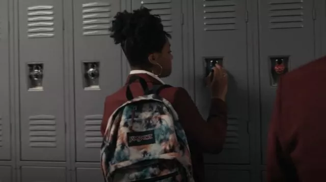 Jansport Tie-dye Right Pack Expressions Backpack In Canyon Tie Dye worn by Ashley Banks (Akira Akbar) as seen in Bel-Air (S01E02)