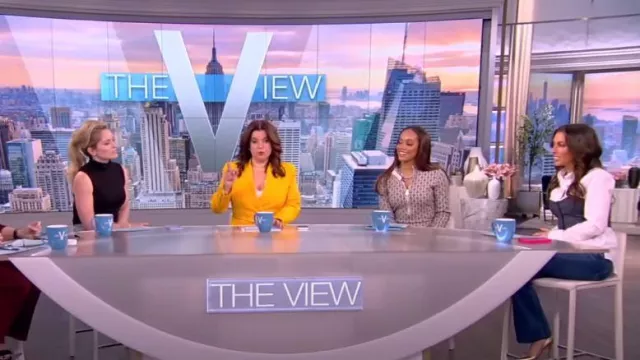 Veronica Beard Callen Mixed Media Top worn by Alyssa Farah as seen in The View on January 19, 2023