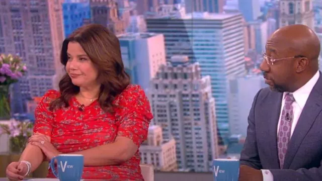 Free People Briella Midi Dress worn by Ana Navarro as seen in The View on January 23, 2023