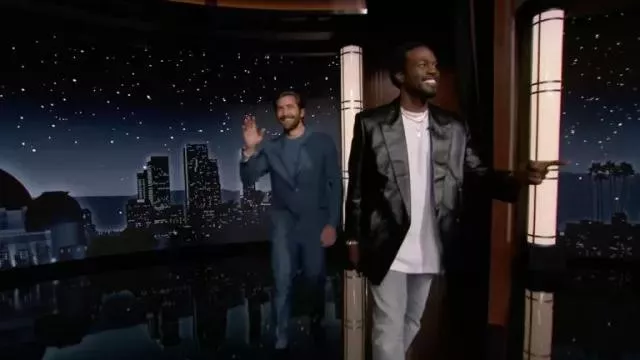 Leather Blazer worn by Yahya Abdul-Mateen for Jimmy Kimmel Live! show (Ambulance Movie Promo)