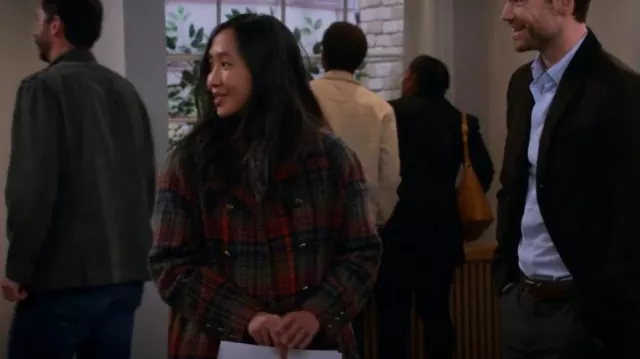 Free People Plaid Wool Peacoat worn by Ellen (Tien Tran) as seen in How I Met Your Father (S01E03)