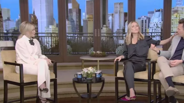 Reiss Florence Flare Trousers worn by Hilary Duff as seen in LIVE with Kelly and Ryan on January 26, 2023