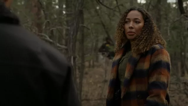 Avec Les Filles Plaid Shawl Collar Double Breasted Jacket worn by Cassie Dewell (Kylie Bunbury) as seen in Big Sky (S03E12)