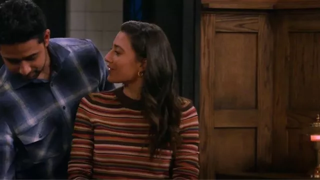 Joie Reser Stripe Crewneck Sweater worn by Hannah (Ashley Reyes) as seen in How I Met Your Father (S01E06)