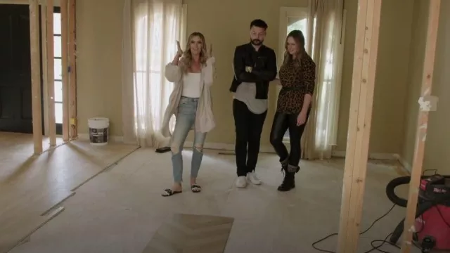 Dior Revolution Slides in Blue worn by Christina El Moussa as seen in Christina in the Country (S01E03)
