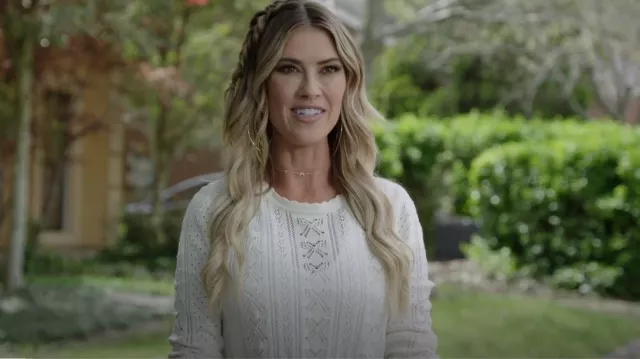 LoveShackFancy Sinfonia Sweater worn by Christina El Moussa as seen in Christina in the Country (S01E03)