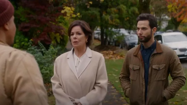 Max Mara Lud­mil­la Icon Coat worn by Margaret (Marcia Gay Harden) as seen in So Help Me Todd (S01E10)