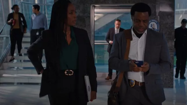 Alberto Biani Double Breasted Jacket worn by Jan Renley (Raven Dauda) as seen in Hudson & Rex (S05E13)