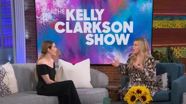 Saloni Clementine Off-the-shoulder Crepe Top worn by  Emma Roberts as seen in The Kelly Clarkson Show on January 24, 2023