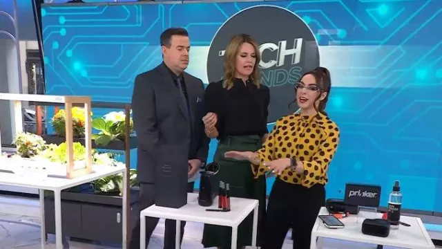 Zara Polka Dot Blouse worn by Katie Linendoll as seen in Today on  January 30, 2023