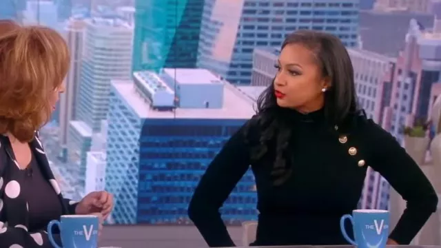 Balmain Mock-neck Dress with Jewell Buttons worn by Eboni K. Williams as seen in The View on February 1, 2023