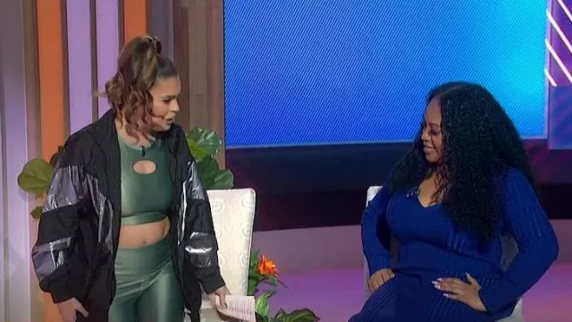 Core 10 by Reebok Shiny Cut-Out Crop Top worn by Kathy Buccio as seen in Sherri on January 23, 2023