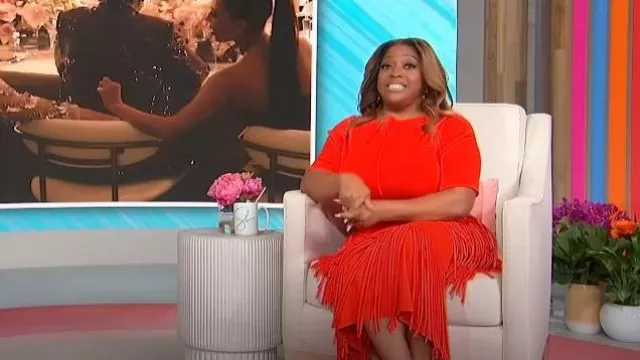 Proenza Schouler Tiered Fringed Knitted Maxi Skirt worn by Sherri Shepherd as seen in Sherri on January 31, 2023