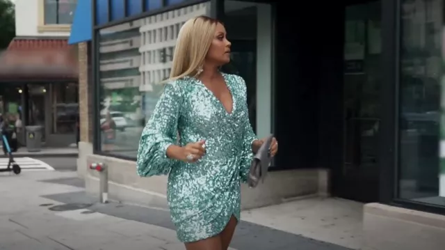 Bronx And Banco Elizabeth Sequin Wrap-Effect Minidress worn by Gizelle Bryant as seen in The Real Housewives of Potomac (S07E17)