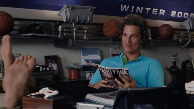Lacoste Blue Polo Shirt porté par Rick Peck (Matthew McConaughey) vu dans Tropic Thunder