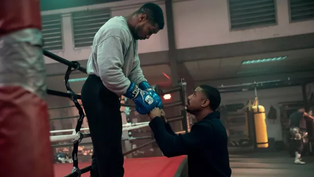 Cleto Reyes Lace Boxing Training Gloves in blue worn by Damian Anderson (Jonathan Majors) as seen in Creed III