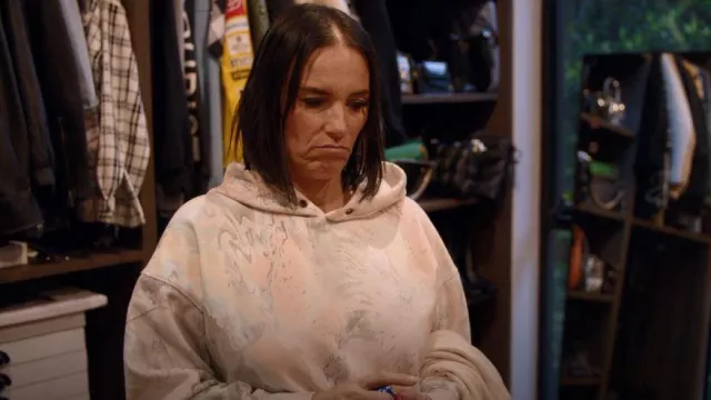 Rails Maren Hoodie Ivory Pastel Marble worn by Heidi D'Amelio as seen in The D'Amelio Show (S02E06)
