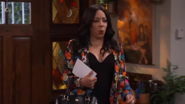 Alice + Olivia Macey Jacket worn by Rosie (Selenis Leyva) as seen in Lopez vs. Lopez (S01E10)