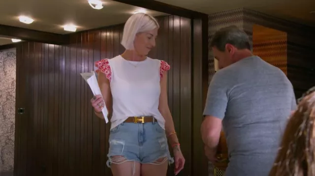 Zara Embroidered Contrast T Shirt worn by Kim DePaola as seen in The Real Housewives of New Jersey (S13E01)