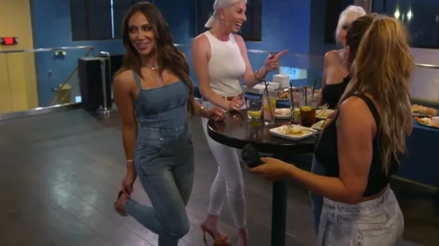 Manière De Voir Den­im Uni­tard worn by Melissa Gorga as seen in The Real Housewives of New Jersey (S12E03)