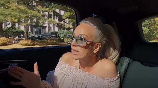 Gucci Crystal Oval Sunglasses worn by Margaret Josephs as seen in The Real Housewives of New Jersey (S12E04)