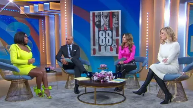 Tom Ford Ribbed Turtleneck Midi Dress worn by Jennifer Ashton as seen in Good Morning America on February 9, 2023