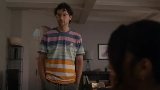 Original Penguin Engineered Stripe T-Shirt worn by Edward (Rick Glassman) as seen in Not Dead Yet (S01E02)