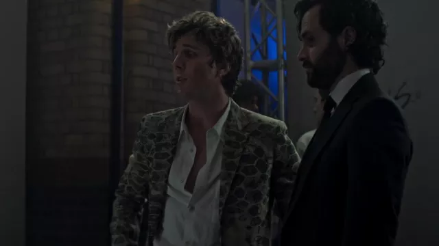 Acne Studios Jokum Croc Jacquard Twill Blazer worn by 

Adam(Lukas Gage) as seen in You (S04E02)
