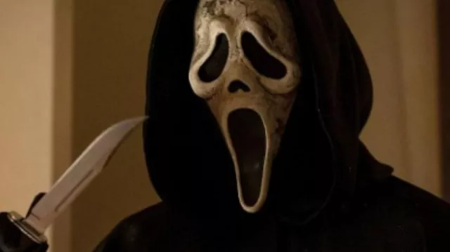 Ghost Face and Black Costume worn by Brooks (Thomas Cadrot) in Scream VI movie