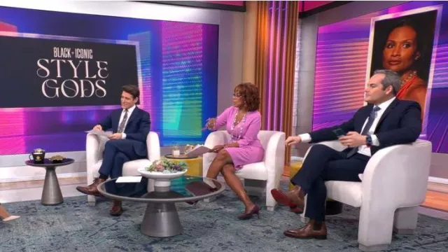 Lela Rose Stretch-wool Bow-sleeve Sheath Dress worn by Gayle King as seen in CBS Mornings on  February 13, 2023