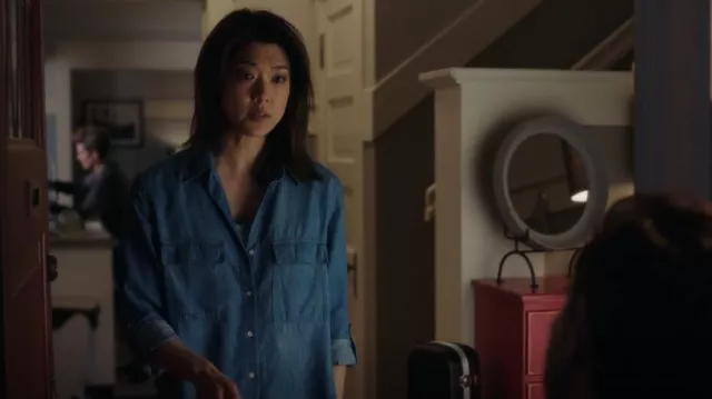 Aritzia Utility Button-Up worn by Katherine Saville (Grace Park) as seen in A Million Little Things (S04E20)