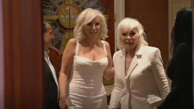 Nadine Merabi Hai­ley White Jump­suit worn by Margaret Josephs as seen in The Real Housewives of New Jersey (S12E10)