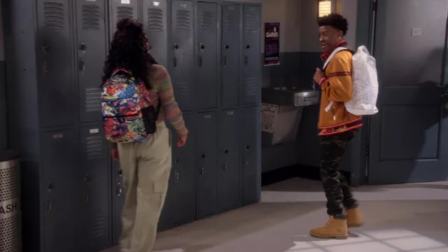 Timberland boots worn by Kelvin Upshaw (Diamond Lyons) as seen in The Upshaws TV show (S03E01)