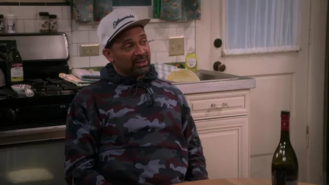 Champion Camo hoodie worn by Bernard Upshaw (Mike Epps) as seen in The Upshaws (S03E04)