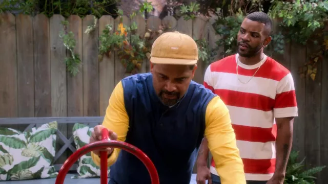Obey corduroy hat cap worn by Bernard Upshaw (Mike Epps) as seen in The Upshaws (S03E07)