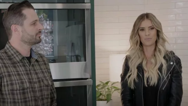 Blanknyc Faux Leather Hooded Crop Moto Jacket worn by Christina El Moussa as seen in Christina in the Country (S01E05)