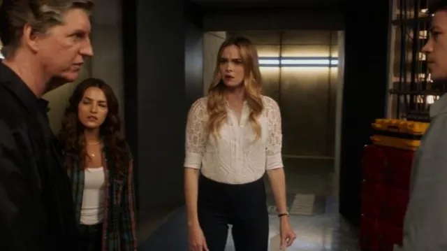 Chemise au crochet Zara Linen Blend portée par Caitlin Snow (Danielle Panabaker) vue dans The Flash (S08E02)