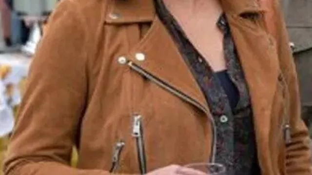 Crop Brown Leather Jacket worn by Kat Landry (Chyler Leigh) in The Way Home (Season 1 Episode 4)
