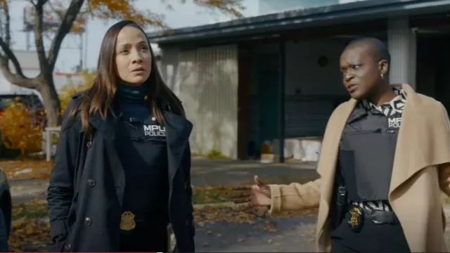Ever New Pearl Wrap Coat worn by Kemi (Adeola Role) as seen in Alert: Missing Persons Unit (S01E04)