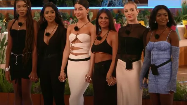 Fashion Nova Loved By You Maxi Skirt - White worn by Lydia Karakyriakou as seen in Love Island (S09E32)