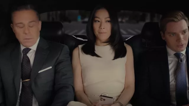 Dior Teddy-D Belt Ivory Smooth Calfskin worn by Ingrid Yun (Arden Cho) as seen in Partner Track (S01E04)