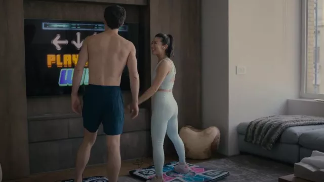 Le Ore Lucca Leggings In Mint worn by Ingrid Yun (Arden Cho) as seen in Partner Track (S01E04)
