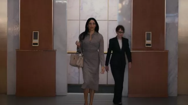 Fendi Mauve Nylon Dress worn by Victoria St. Clair (Tehmina Sunny) as seen in Partner Track (S01E06)